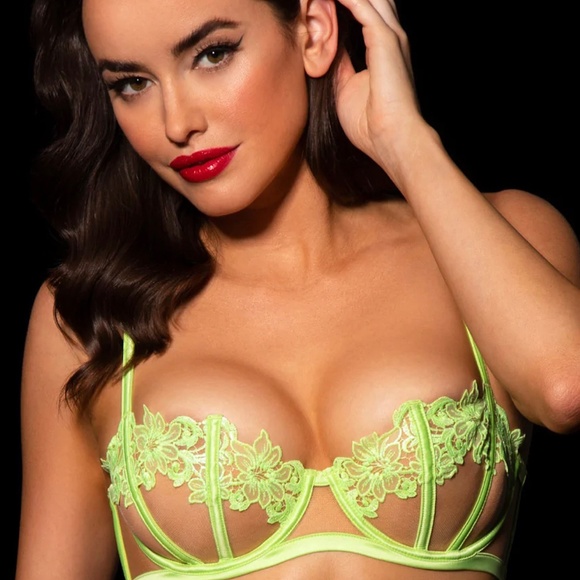 Honey Birdette Amelie Lime Brief Set - Picture 2 of 5